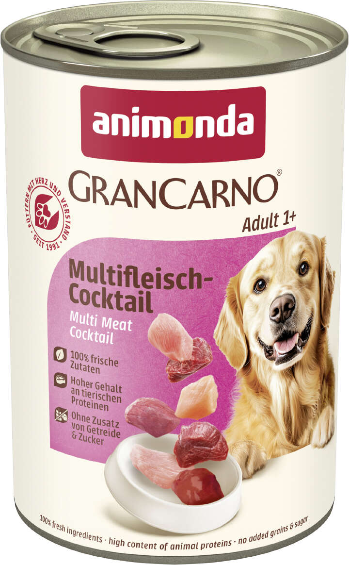 animonda Hunde-Nassfutter GranCarno Adult Multifleisch-Cocktail